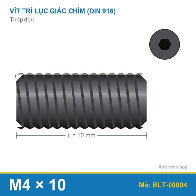 Bu lông lục giác âm thép 916 M4x10