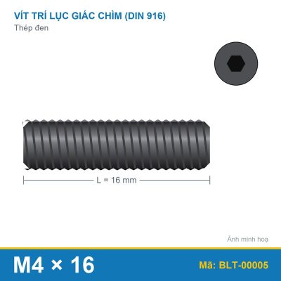Bu lông lục giác âm thép 916 M4x16