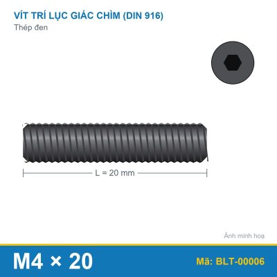 Bu lông lục giác âm thép 916 M4x20