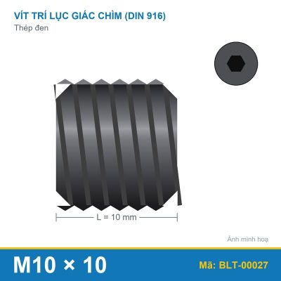 Bu lông lục giác âm thép 916 M10x10