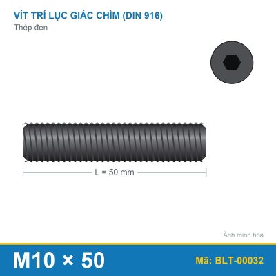 Bu lông lục giác âm thép 916 M10x50