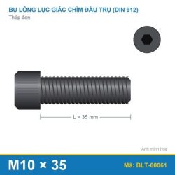 Bu lông lục giác thép 912 M10x35