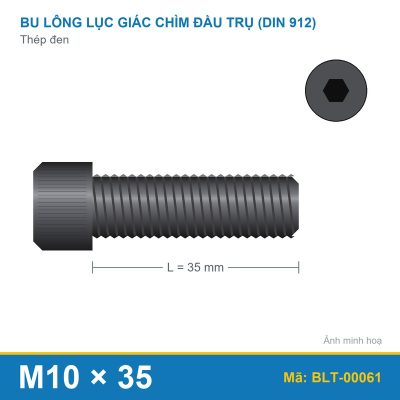 Bu lông lục giác thép 912 M10x35