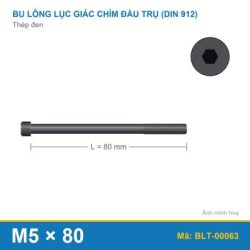 Bu lông lục giác thép 912 M5x80