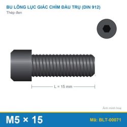 Bu lông lục giác thép 912 M5x15