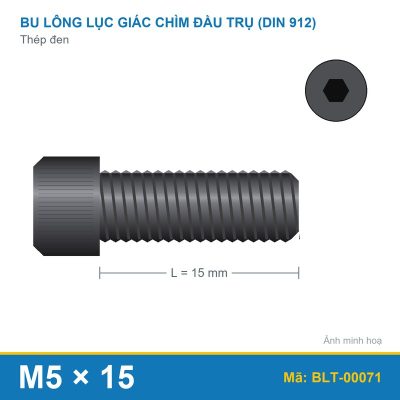 Bu lông lục giác thép 912 M5x15