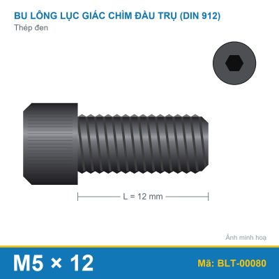Bu lông lục giác thép 912 M5x12