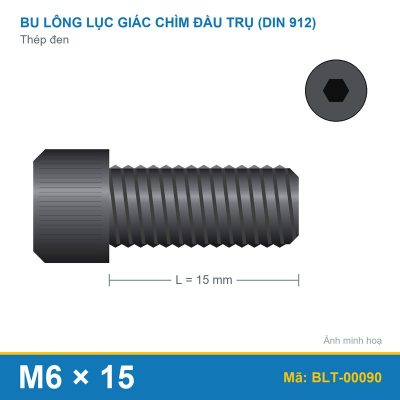 Bu lông lục giác thép 912 M6x15