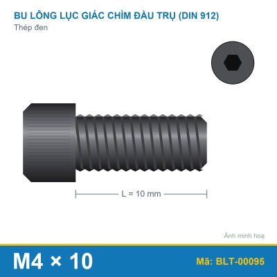 Bu lông lục giác thép 912 M4x10