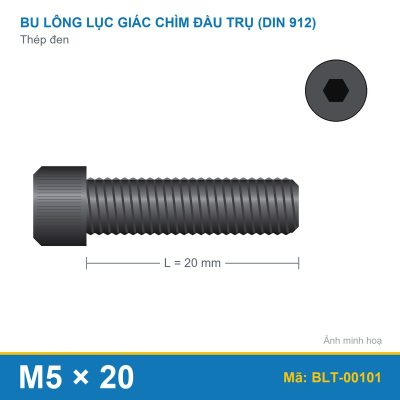 Bu lông lục giác thép 912 M5x20