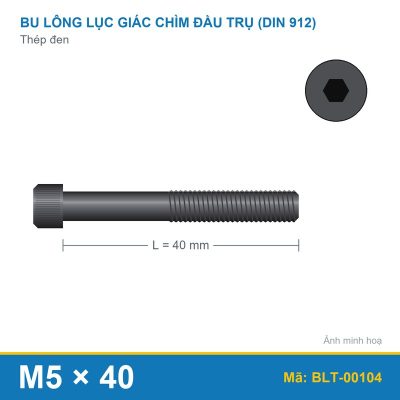 Bu lông lục giácthép 912 M5x40