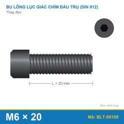 Bu lông lục giác thép 912 M6x20