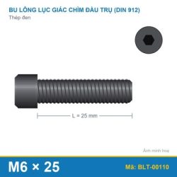 Bu lông lục giác thép 912 M6x25r