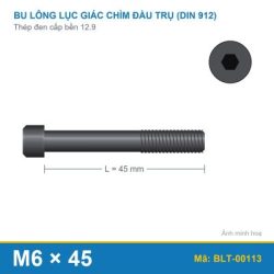 Bu lông lục giác chìm thép 12.9 M6x45 ren lửng