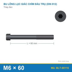 Bu lông lục giác thép 912 M6x60