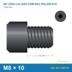 Bu lông lục giác thép 912 M8x10