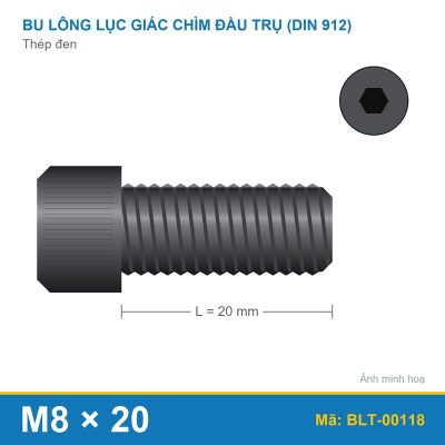 Bu lông lục giác thép 912 M8x20