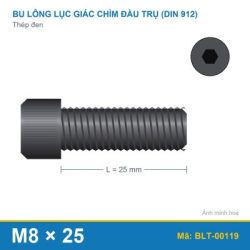 Bu lông lục giác thép 912 M8x25