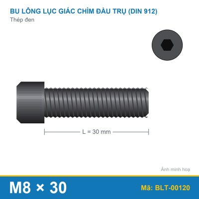 Bu lông lục giác thép 912 M8x30