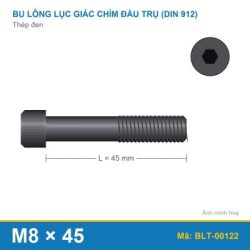 Bu lông lục giác chìm thép M8x45 ren lửng