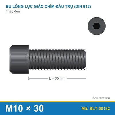 Bu lông lục giác thép 912 M10x30