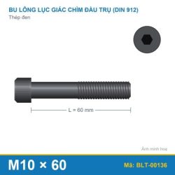 Bu lông lục giác thép 912 M10x60