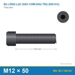 Bu lông lục giác thép 912 M12x50