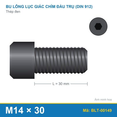 Bu lông lục giác thép 912 M14x30