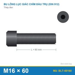 Bu lông lục giác thép 912 M16x60
