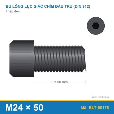Bu lông lục giác thép 912 M24x50
