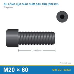Bu lông lục giác thép 912 M20x60