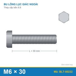 Bu lông thép 8.8 M6x30 ren suốt
