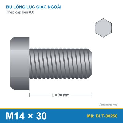 Bu lông thép 8.8 M14x30