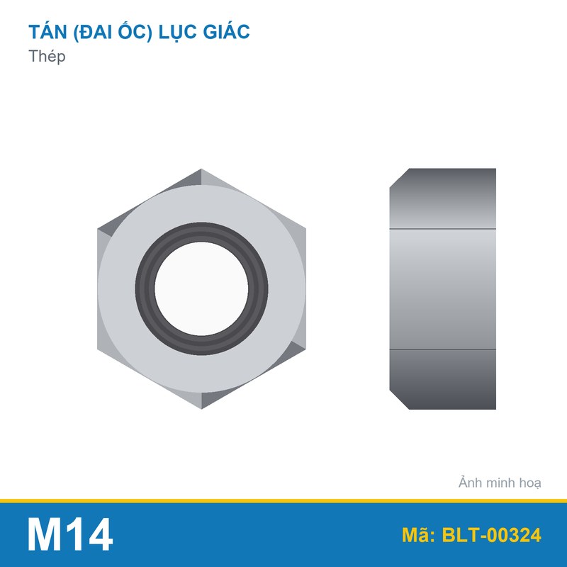Tán thép M14