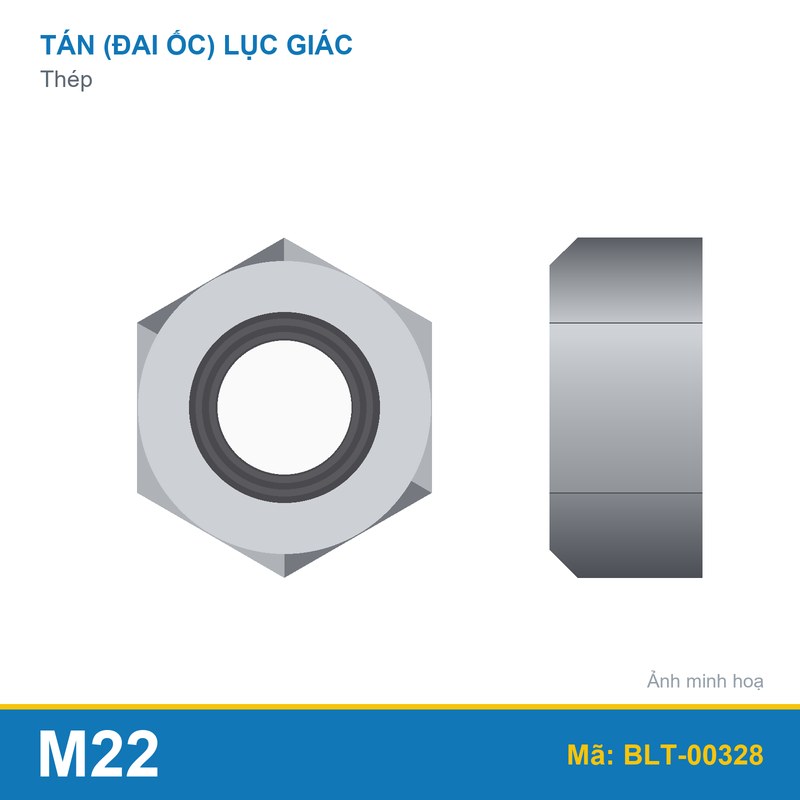 Tán thép M22