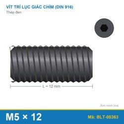 Vít trí lục giác chìm thép M5x12