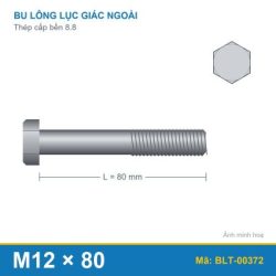 Bu lông thép 8.8 M12x80