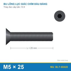 Bu lông lục giác chìm đầu col thép M5x25 (10.9/DIN7991)