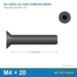 Bu lông lục giác chìm đầu col thép M4x20 (10.9/DIN7991)