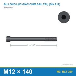 Bulong lục giác thép 912 M12x140