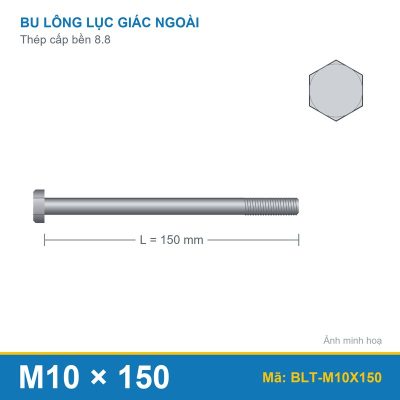 Bu lông thép 8.8 M10x150