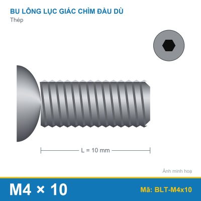 Bu lông lục giác Chìm đầu dù M4X10