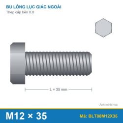 Bu lông thép 8.8 M12x35