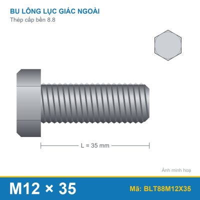 Bu lông thép 8.8 M12x35