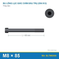 Bu lông lục giác thép 912 M8x85 (ren lửng)