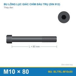 Bu lông lục giác chìm thép M10x80 ren lửng