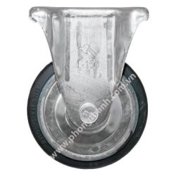 Bánh xe cao su lõi gang Ø150×40 cố định càng thép L150C Phong Thạnh