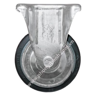 Bánh xe cao su lõi gang Ø150x40 cố định càng thép L150C Phong Thạnh