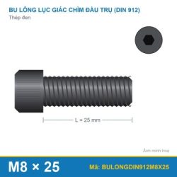 Bu lông lục giác chìm đầu trụ DIN912 M8x25