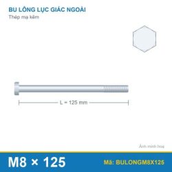 Bulong mạ kẽm M8x125